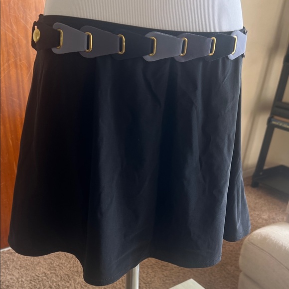 New No Tags Karla Colletto Black Swim Skirt Large Belted - Picture 1 of 5